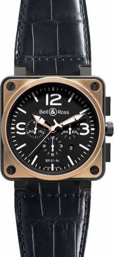 Bell & Ross Aviation BR 01-94 Chronographe 46 mm BR 01-94 PinkGold&Carbon Croco