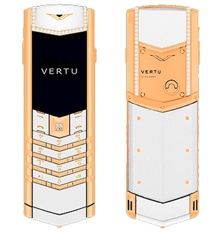 Vertu Signature S Design Pure White Red Gold Diamonds