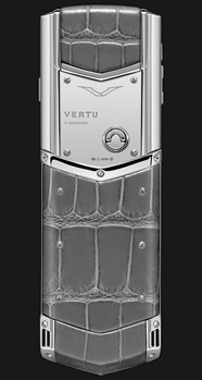 Vertu Signature S Design Sapphire White Gold Grey Alligator