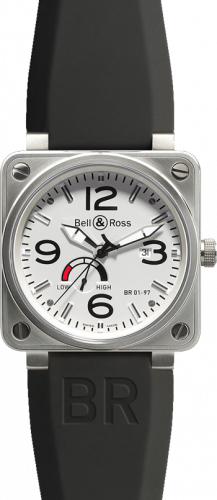 Bell & Ross Aviation BR 01-97 Reserve de Marche 46 mm BR 01-97 WhiteDial Rubber