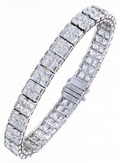 Jacob & Co. Jewelry Bridal Square Emerald-Cut Diamond Tennis Bracelet 90402002