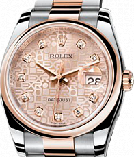 Rolex Datejust 36,39,41 mm 36 mm Steel and Everose Gold 116201 Pink Diamonds