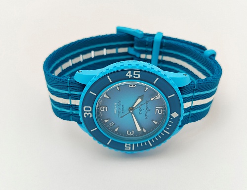 Blancpain x Swatch Scuba Fifty Fathoms Blue Lagoon 42mm SO35L400