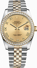 Rolex Datejust 36,39,41 mm 36 mm Steel and Yellow Gold 116243 Champagne