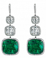 Jacob & Co. Jewelry Magnificent Gems Cushion Cut Emerald Earrings 91224400