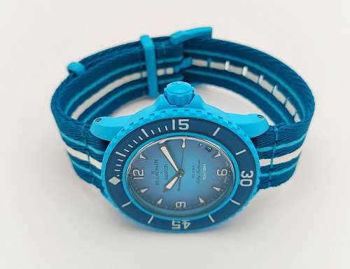 Blancpain x Swatch Scuba Fifty Fathoms Blue Lagoon 42mm SO35L400