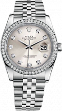 Rolex Datejust 36,39,41 mm 36mm Steel and White Gold 116244 Silver