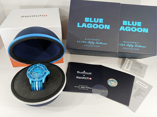 Blancpain x Swatch Scuba Fifty Fathoms Blue Lagoon 42mm SO35L400