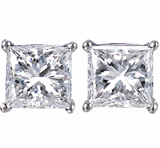 Jacob & Co. Jewelry Bridal Princess-Cut Solitaire Earrings 90400757