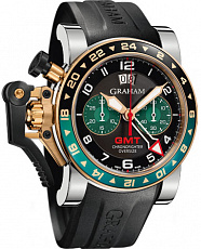 Graham Chronofighter Oversize GMT Black BRG Steel & Gold 2OVGG.B16A.K10S