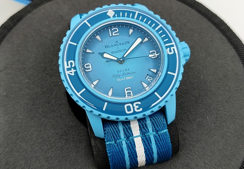 Blancpain x Swatch Scuba Fifty Fathoms Blue Lagoon 42mm SO35L400